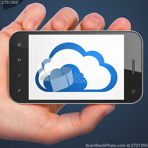 Image of Cloud computing concept: Cloud on smartphone