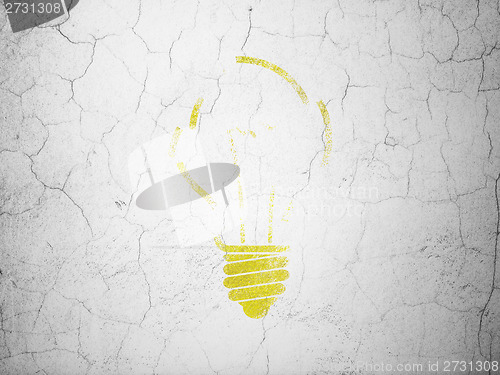 Image of Business concept: Light Bulb on wall background