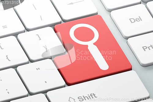Image of Web development concept: Search on computer keyboard background