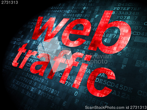 Image of SEO web design concept: Web Traffic on digital background