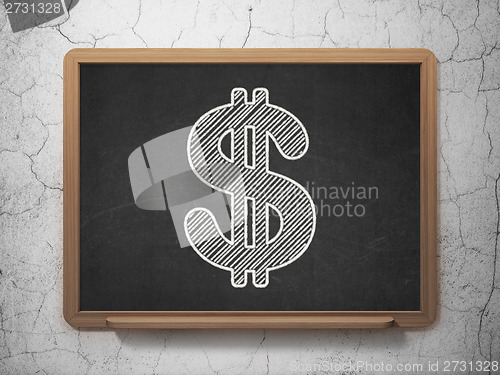 Image of Currency concept: Dollar on chalkboard background