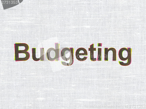 Image of Business concept: Budgeting on fabric texture background