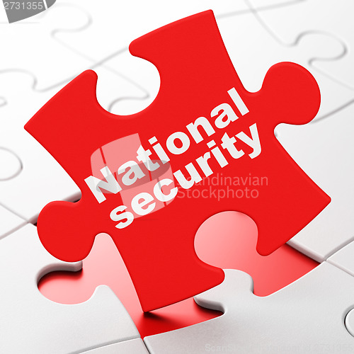 Image of Safety concept: National Security on puzzle background