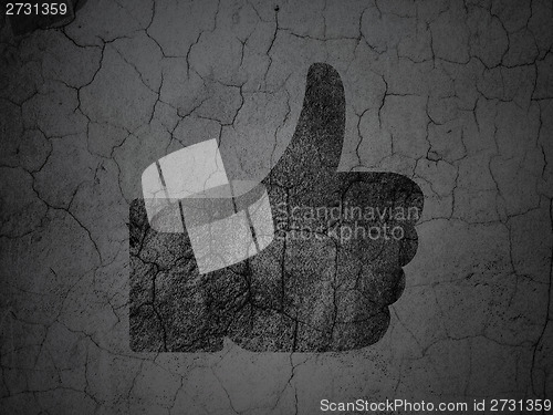 Image of Social media concept: Thumb Up on grunge wall background