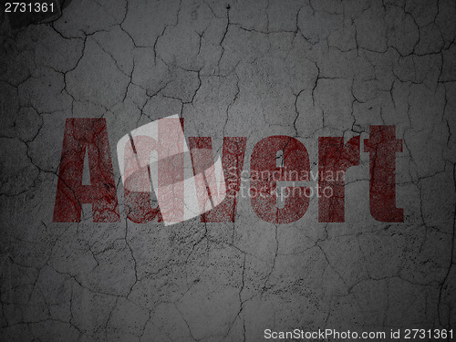 Image of Advertising concept: Advert on grunge wall background