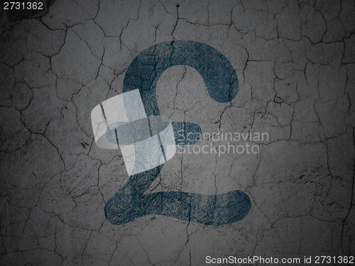 Image of Currency concept: Pound on grunge wall background