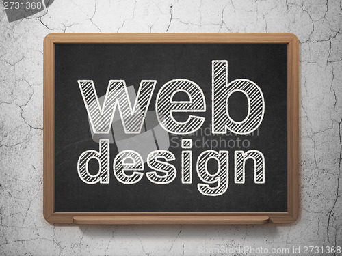 Image of Web design concept: Web Design on chalkboard background