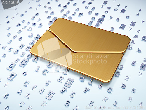 Image of Finance concept: Golden Email on digital background