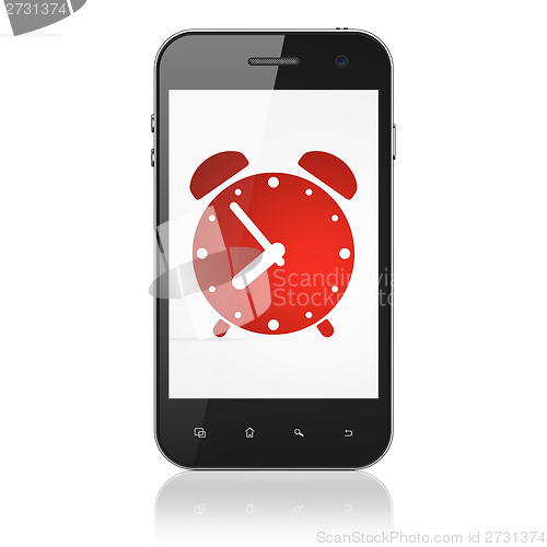 Image of Time concept: Alarm Clock on smartphone