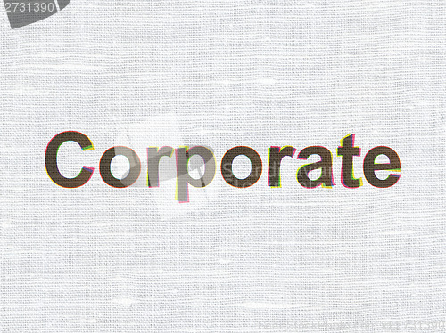 Image of Business concept: Corporate on fabric texture background