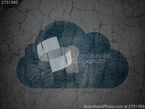 Image of Cloud technology concept: Cloud With Keyhole on grunge wall background