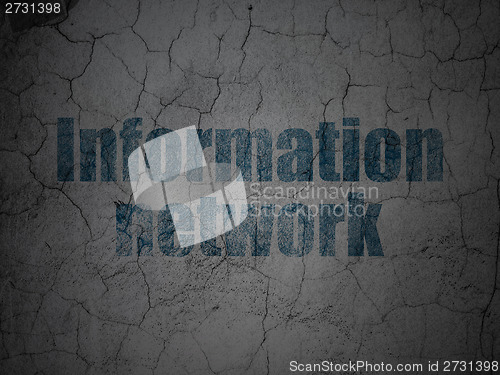Image of Information concept: Information Network on grunge wall background