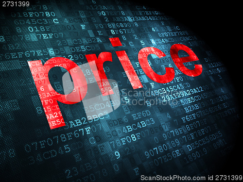 Image of Advertising concept: Price on digital background