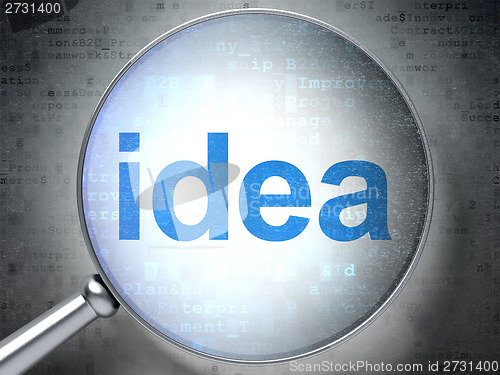 Image of Advertising concept: Idea with optical glass