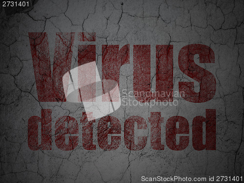Image of Security concept: Virus Detected on grunge wall background