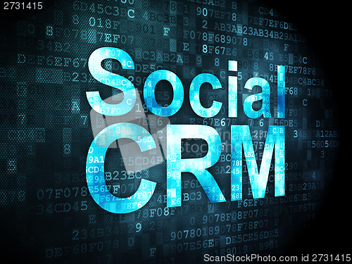 Image of Finance concept: Social CRM on digital background