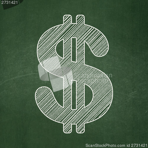 Image of Currency concept: Dollar on chalkboard background