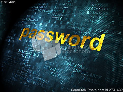 Image of Security concept: Password on digital background