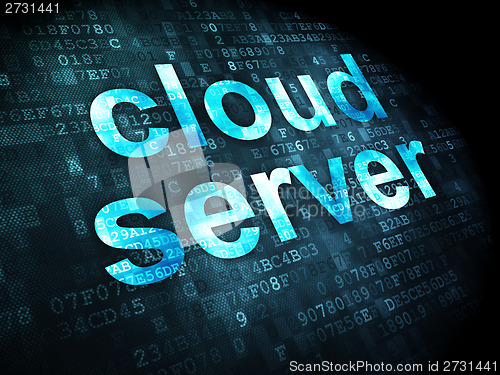 Image of Cloud technology concept: Cloud Server on digital background