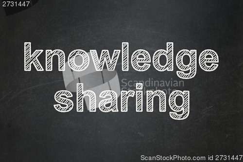 Image of Education concept: Knowledge Sharing on chalkboard background