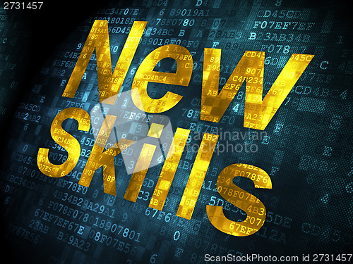 Image of Education concept: New Skills on digital background