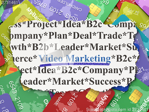 Image of Business concept: Video Marketing on Credit Card background