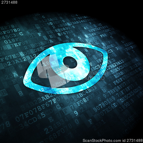 Image of Protection concept: Eye on digital background