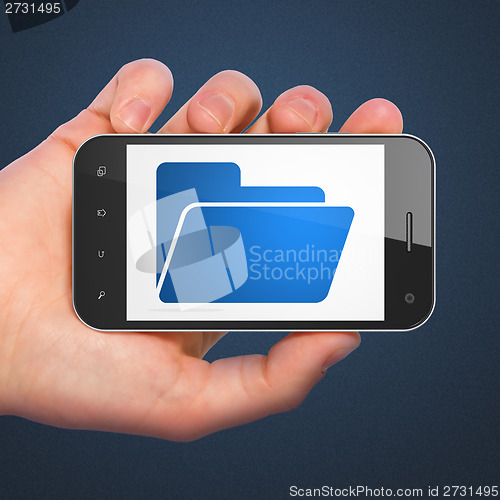 Image of Finance concept: Folder on smartphone