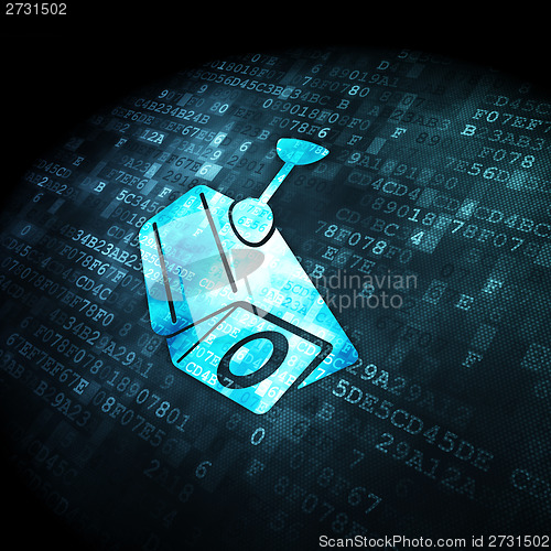 Image of Safety concept: Cctv Camera on digital background