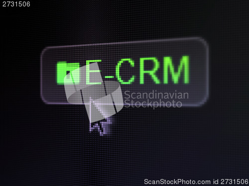 Image of Finance concept: E-CRM and Folder With Keyhole on digital