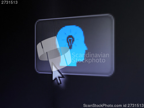 Image of Finance concept: Head With Light Bulb on digital background