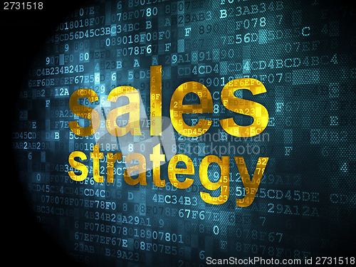 Image of Advertising concept: Sales Strategy on digital background