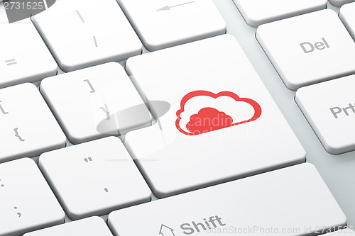 Image of Cloud computing concept: Cloud on computer keyboard background