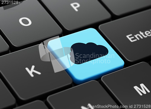 Image of Cloud technology concept: Cloud on computer keyboard background