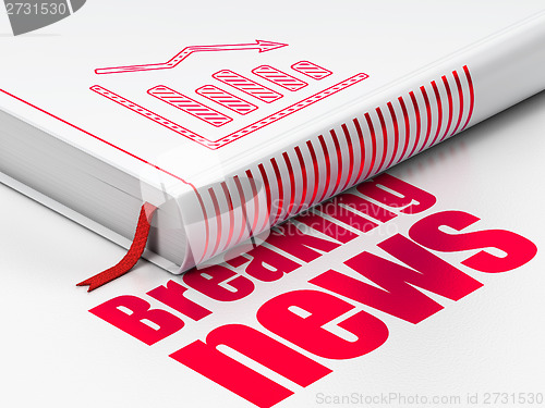 Image of News concept: book Decline Graph, Breaking News on white background
