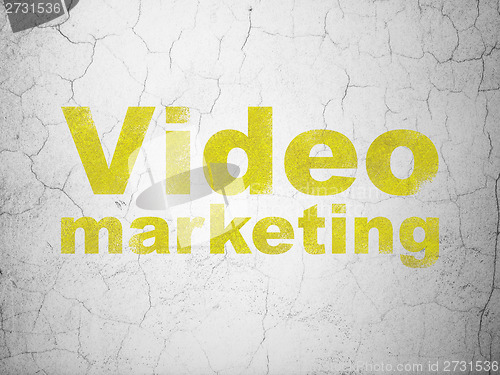 Image of Finance concept: Video Marketing on wall background