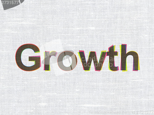 Image of Business concept: Growth on fabric texture background