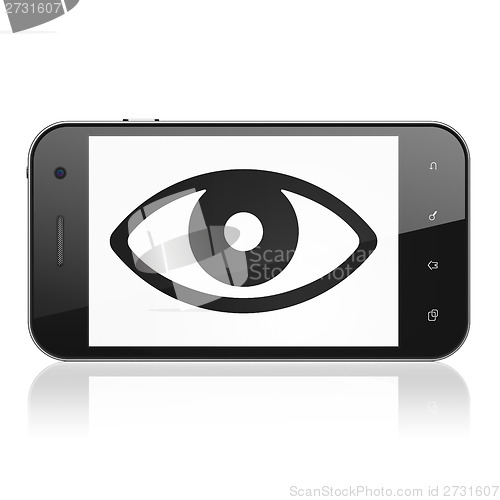 Image of Privacy concept: Eye on smartphone