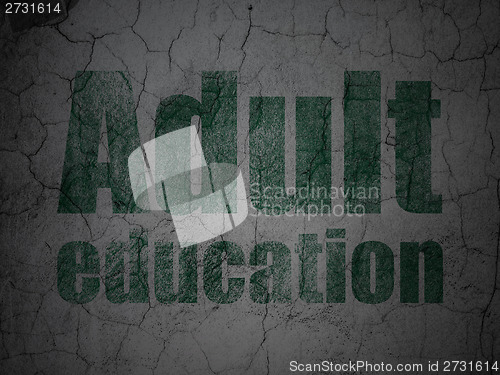 Image of Education concept: Adult Education on grunge wall background