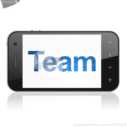 Image of Business concept: Team on smartphone