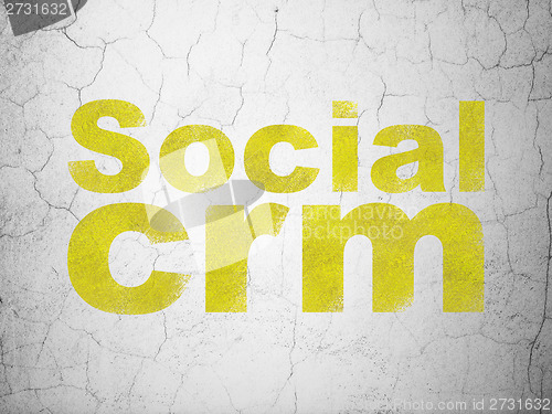 Image of Business concept: Social CRM on wall background