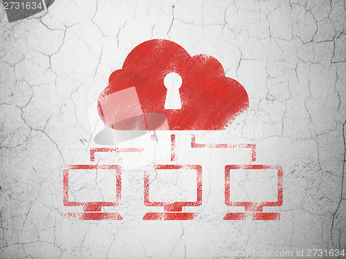Image of Security concept: Cloud Network on wall background