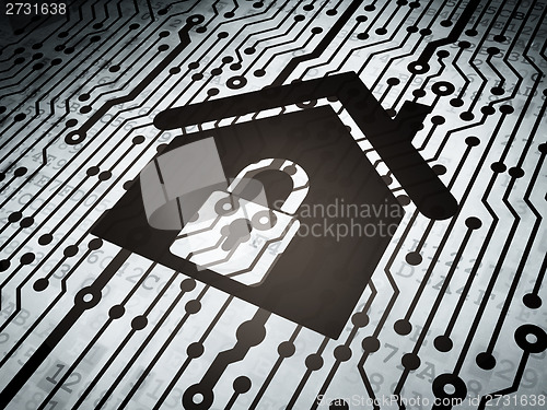 Image of Safety concept: circuit board with Home