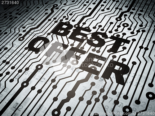 Image of Finance concept: circuit board with Best Offer