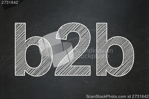 Image of Finance concept: B2b on chalkboard background