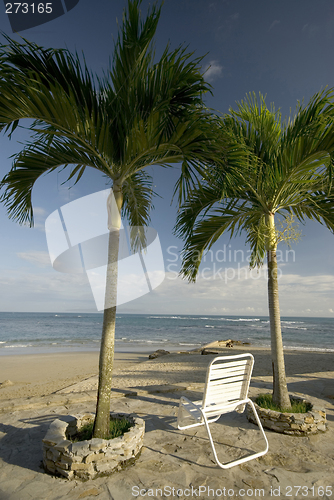 Image of chair by the beach tropical island