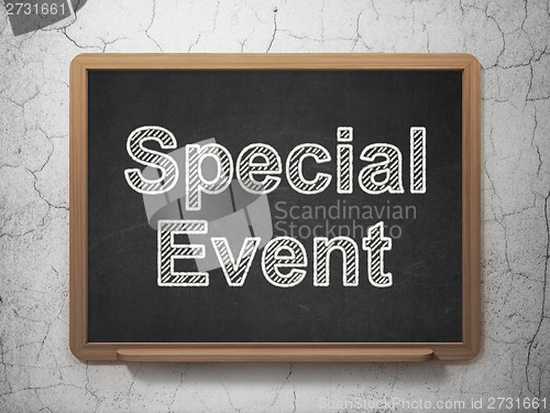 Image of Finance concept: Special Event on chalkboard background