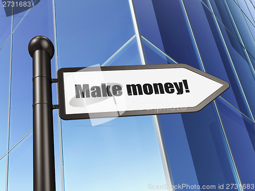 Image of Business concept: sign Make Money! on Building background