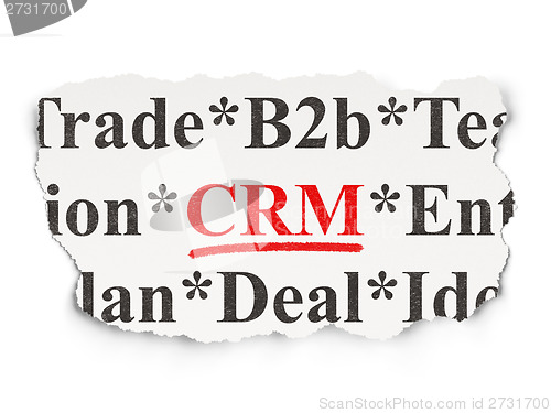 Image of Finance concept: CRM on Paper background