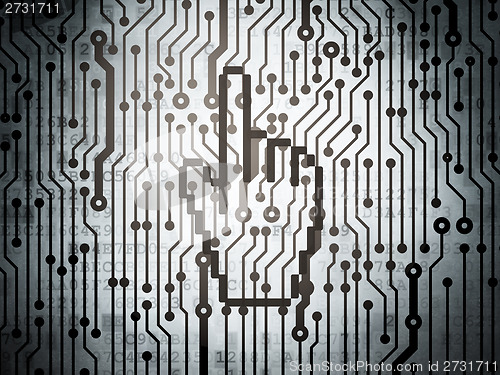 Image of Social media concept: circuit board with Mouse Cursor